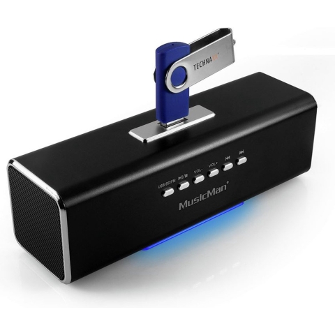 Technaxx MusicMan MA Lautsprecher Mini-luidspreker AUX, FM radio, USB, SD Zwart