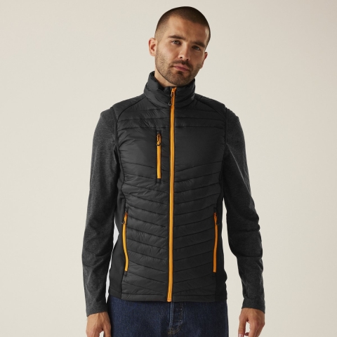 Ragetta RG894 Navigate Hybrid Bodywarmer - Black/Orange Pop - M