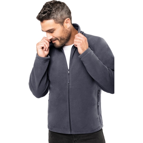 Fleece vest met rits - donkergrijs - warme sweater - trui - heren - polyester M -