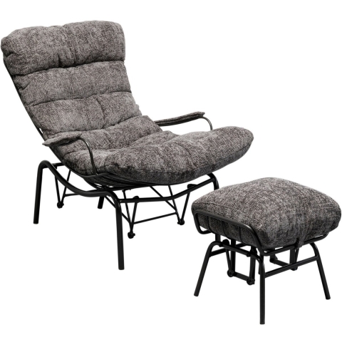 Kare Fauteuil + Hocker Vienna Swing Grey