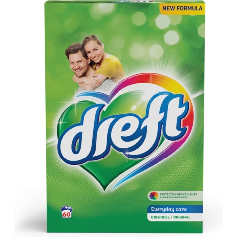 2+2 gratis: Dreft Poeder Wasmiddel Professional 60 Wasbeurten 3,9 kg