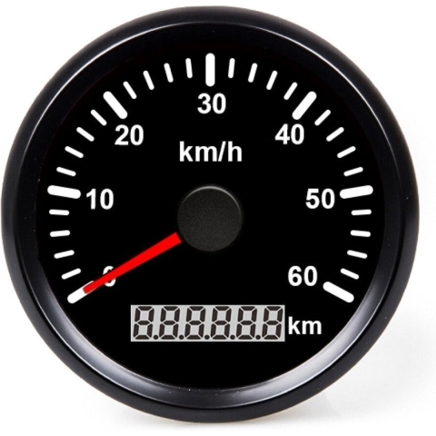 Hollex GPS Snelheidsmeter analoog 0-60km/h 12/24 Volt zwart