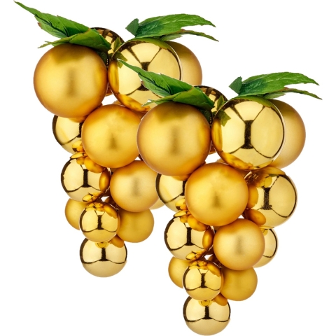 2x stuks decoratie druiventros goud van kunststof 28 cm -
