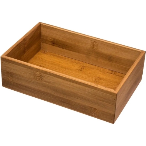 Secret de gourmet bestekbak organizer - 5x - bamboe - keuken - 23 x 15 x 7 cm -