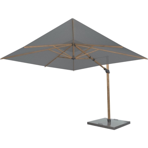 Siesta premium zweefparasol 300x300 antraciet en houtlook frame - 4so