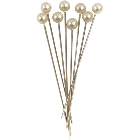 Spelden met parel kop/kopspelden - 6.5 cm - wit - 150x stuks - hobby steekspelden -