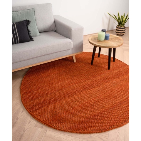 Nordic Weavers Rond wollen vloerkleed Lett - cognac - 300 cm rond