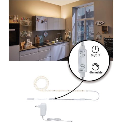 Paulmann SimpLED 78955 LED-strip complete set Met connector (male) 24 V 1.5 m Warmwit 1 stuk(s)