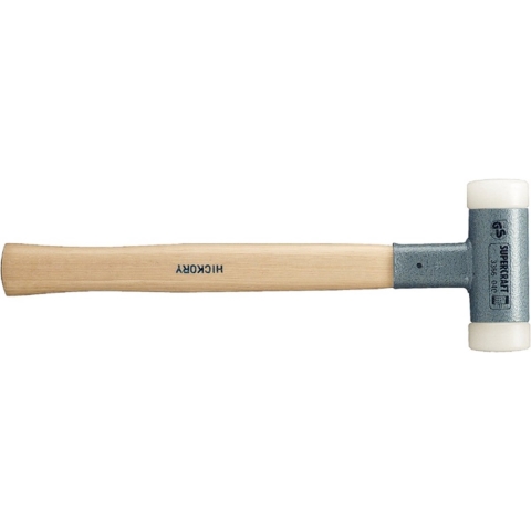 Halder Kunststofhamer | lengte 305 mm hoofd-d. 25 mm | hickory terugslagvrij | hard nylon wit | 1 stuk - 3366.025 - 3366.025