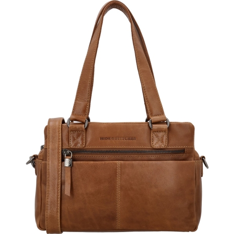 Hide&Stitches Porto Handtas Schoudertas - Bruin - 100% Leer