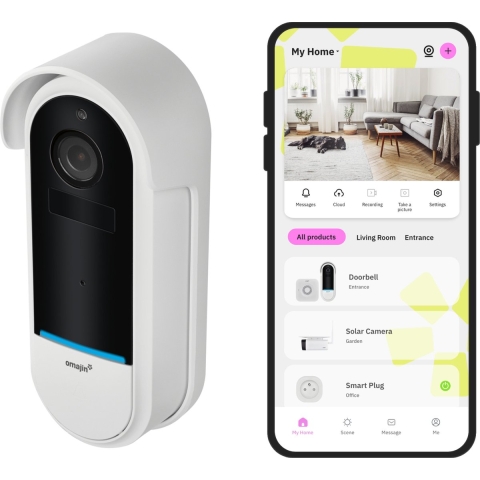 omajin Slimme Deurbel - HD - incl. Chime - Tweewegsgesprek - Waterdicht - Bewegingsdetectie - incl. 64 MicroSD - Wit