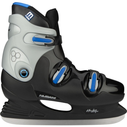 Nijdam IJshockeyschaats - Hardboot - Zwart/Blauw - Maat 40