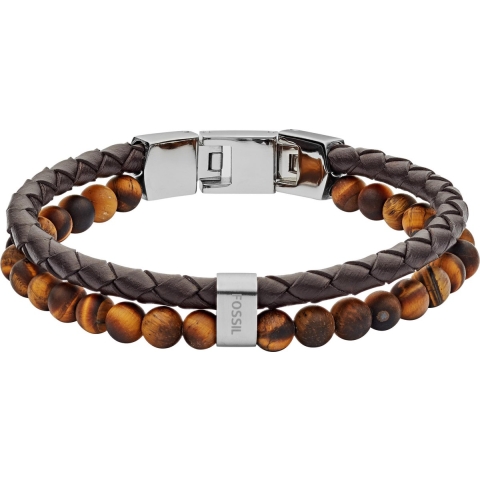 Fossil Vintage Casual JF03118040 Herenarmband 18 cm - Bruin