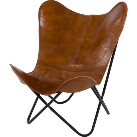 Lesli Living Vlinderstoel Buffalo 75x75x87 cm bruin