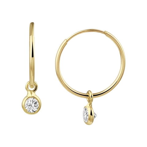 Marie Celeste oorringen zirkonia - 11.5 mm - Goud