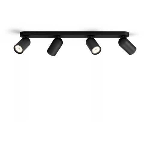 Philips Pongee opbouwspot - 4-lichts - zwart
