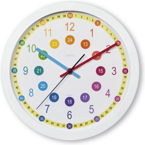 Hama Kinder Wandklok Sal Tikt Niet 30 cm Multicolor/Wit