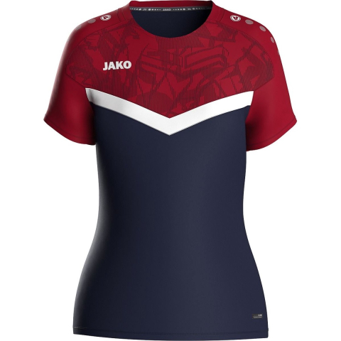 JAKO 6124D T-Shirt Iconic Dames - Marine/Chillrood - 44