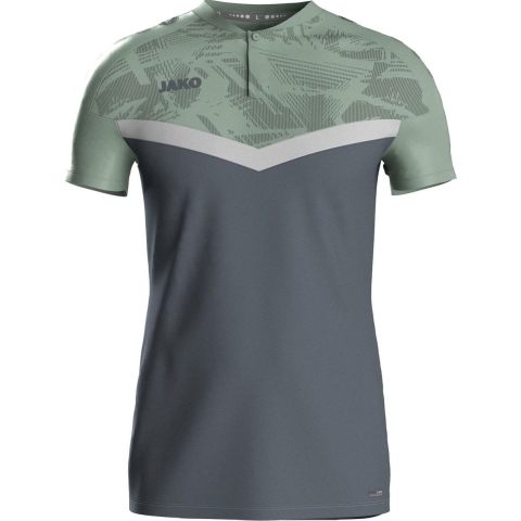 JAKO 6324 Polo Iconic - Anthra Light/Mintgroen/Zachtgrijs - S