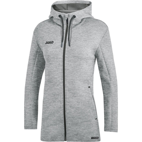 JAKO 6829D Jas Met Kap Premium Basics Dames - Lichtgrijs Gemeleerd - 42