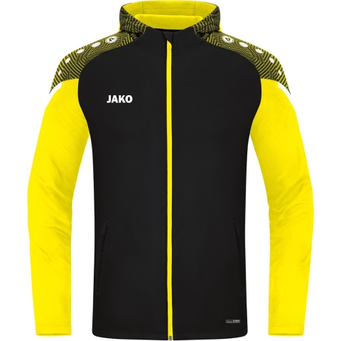JAKO 6822 Jas Met Kap Performance - Zwart/Zachtgeel - L