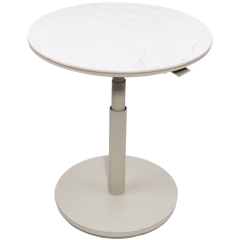 Padroni verstelbare bijzettafel sunny creme stone dia. 59 cm - Oosterik home