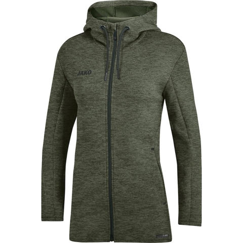 JAKO 6829D Jas Met Kap Premium Basics Dames - Kaki Gemeleerd - 44