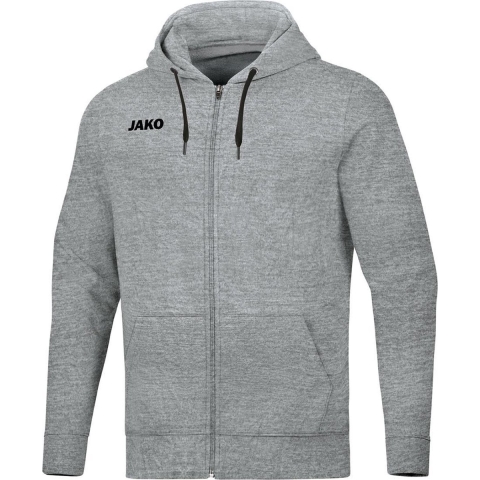 JAKO 6865 Jas Met Kap Base - Lichtgrijs Gemeleerd - M