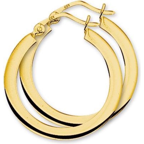 Marie Celeste oorringen vierkante buis - 20 mm - Goud