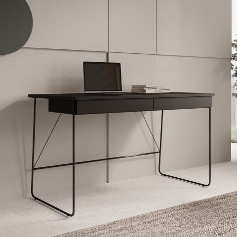 Meubella Bureau Medea - Zwart - 135 cm