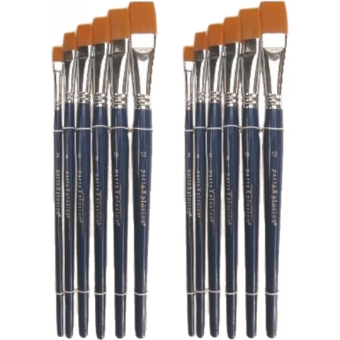Set van 2x stuks penselen set in etui 6 stuks -