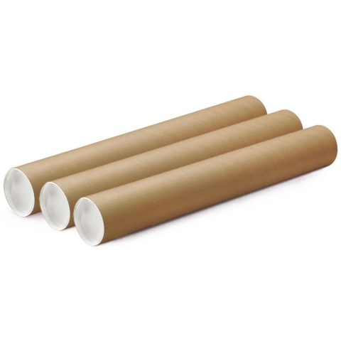 Poster koker van karton - 3x - 850 x 100 mm - Verzendkokers -