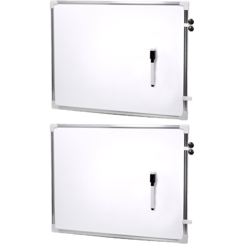 Whiteboard - 2x stuks - magnetisch - 70 x 50 cm - met marker met wisser - memobord -