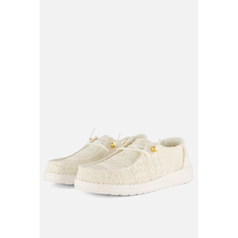 HEYDUDE Instappers Dames Wendy Crochet Lace Wit 40 Textiel