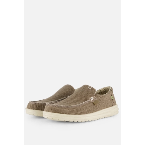 HEYDUDE Instappers Heren Mikka Braided Bruin 41 Canvas