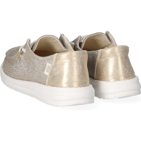 HEYDUDE Instappers Dames Wendy Metallic Sparkle Goud 41 Textiel