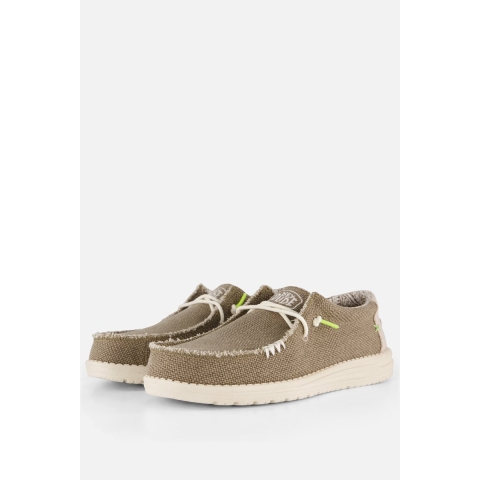 HEYDUDE Instappers Heren Wally Braided Bruin 46 Canvas
