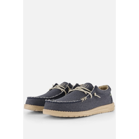 HEYDUDE Instappers Heren Wally Braided Blauw 43 Canvas