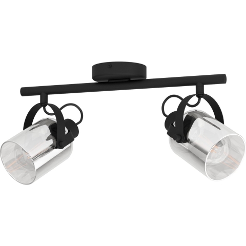 Berregas Spot 2 lichts zwart met titanium glas - Modern - Lampidee - 2 jaar garantie