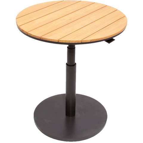 Padroni verstelbare bijzettafel midnight grey teak dia. 59 cm - Oosterik home