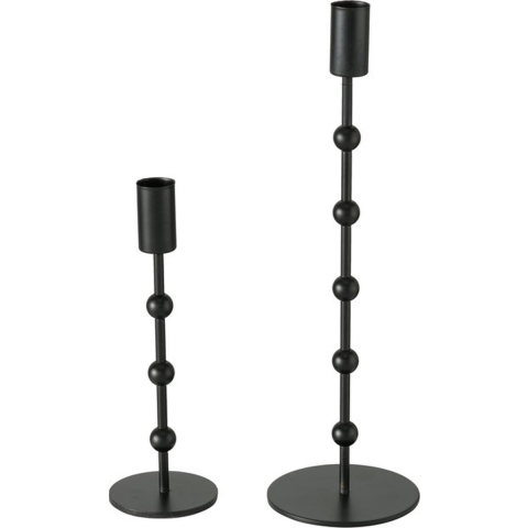 Boltze Home Kandelaar Kimberly 2-delig H20-30 Cm Ijzer Zwart