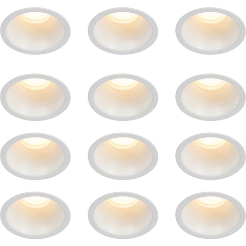 QAZQA Set van 12 inbouwspots wit GU10 35mm IP44 - Dept