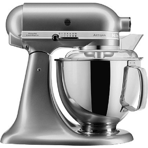 KitchenAid Keukenrobot - Keukenmachine Artisan met extra accessoires - 4,8 L, Contour Zilver