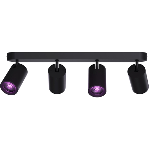 Calex Smart Plafondlamp - 4-Lichts - Slimme Opbouwspot - Ovaal - Zwart