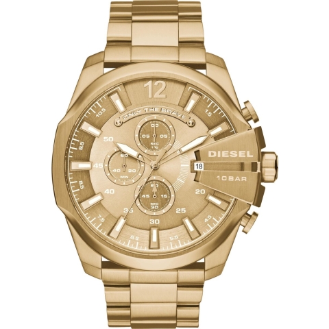 Diesel Mega Chief DZ4360 Herenhorloge 51 mm - Goudkleurig