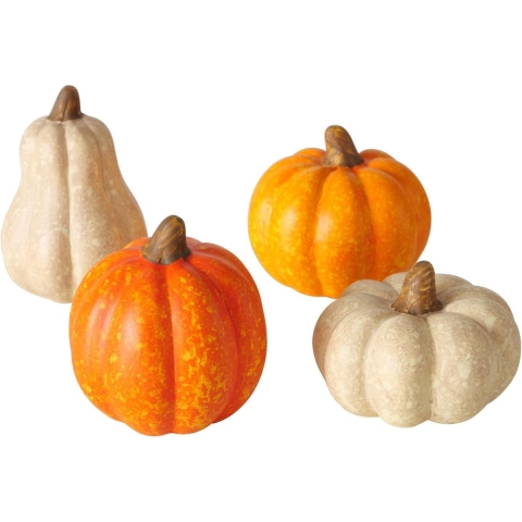 Boltze Home Decoratieset Pompoen Pumpky 4-delig H6,5cm Aardewerk