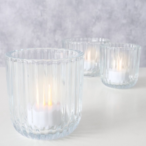 Boltze Home Theelichthouderset Sikel 3-delig Glas Helder