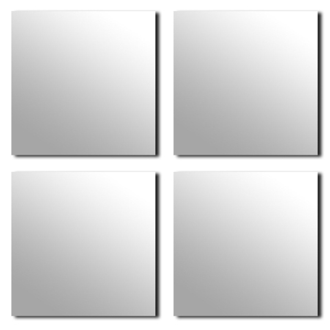 Plak spiegel tegels - 20x stuks - glas - zelfklevend - 20 x 20 cm - vierkant -