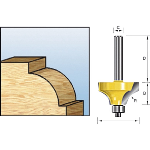 Makita Accessoires Kwartrondfr.+lag. HM R12,7 S=8 - D-11368