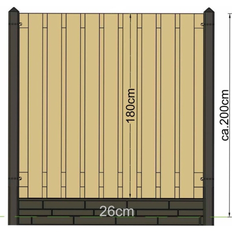 Berton paal Amstel gecoat hoekmodel 280 cm Tuindeco - Tuindeco